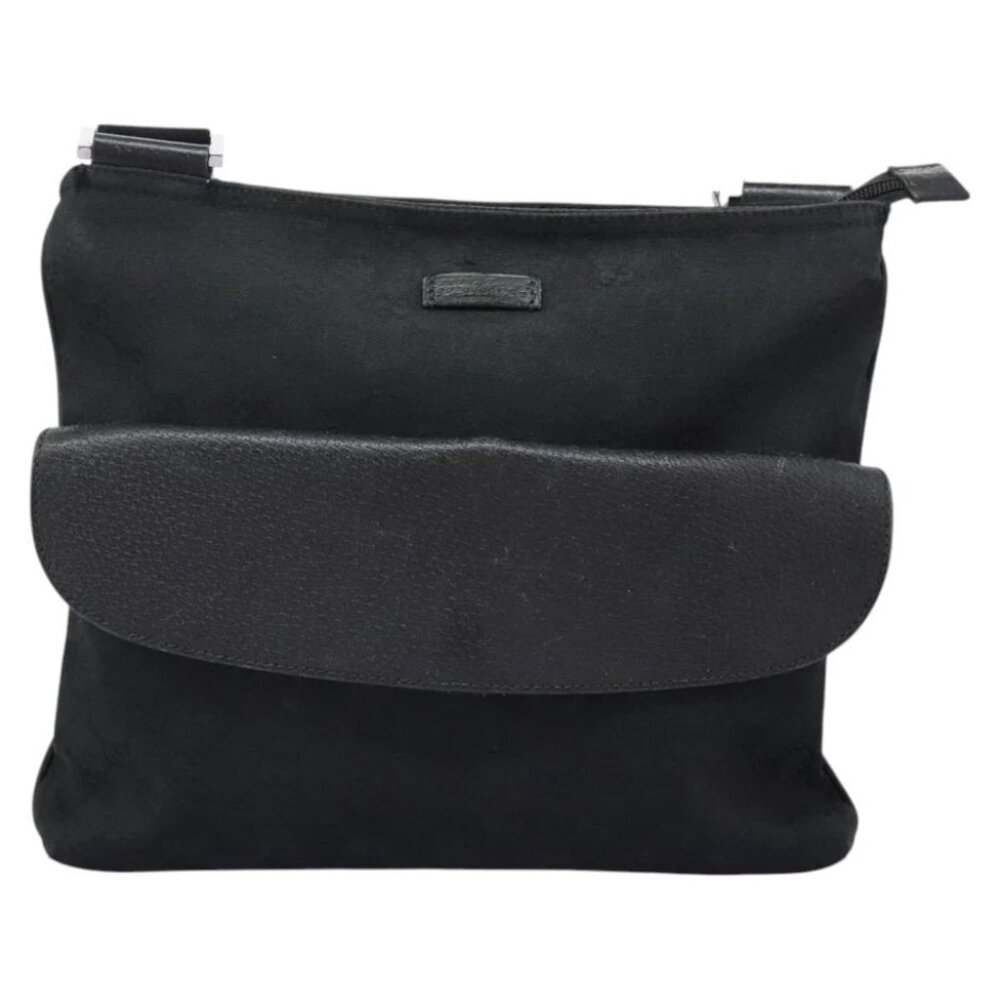 GUCCI GG Canvas Shoulder Bag Black Silver 256100 Auth ep8911 - Picture 4 of 14